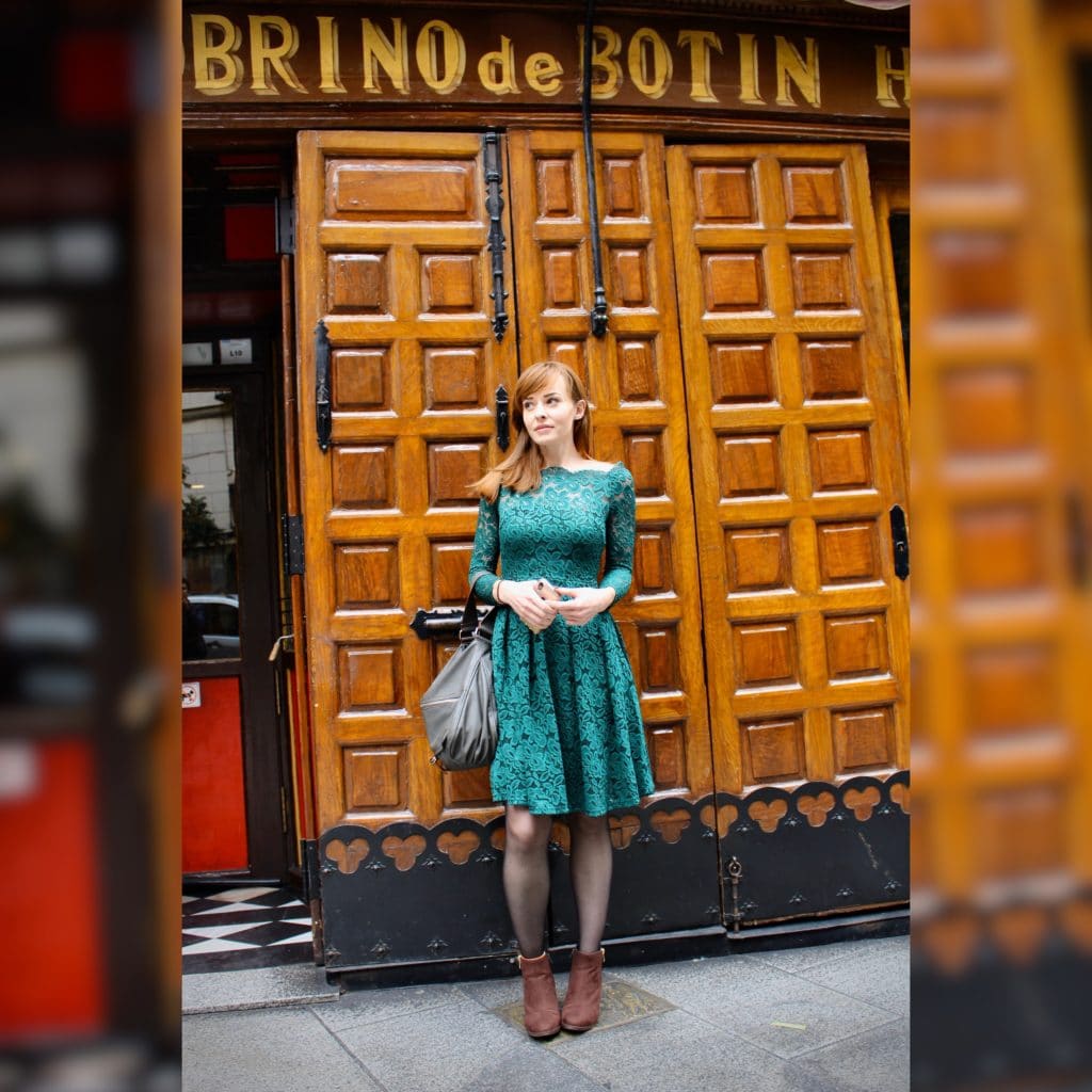 green ls dress